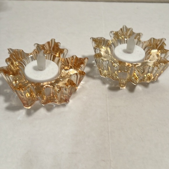 Other - Maple Leaf glass votive candle holders